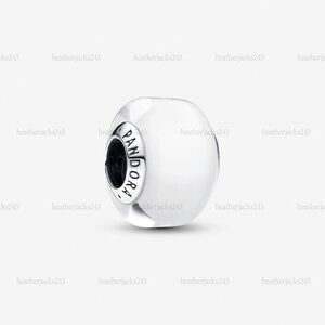 Pandora White Mini Murano Glass Charm